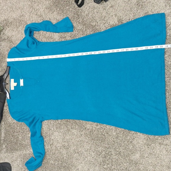 Michael Kors lightweight a-line sweater dress - deep teal/turquoise - midi - M - Picture 6 of 8